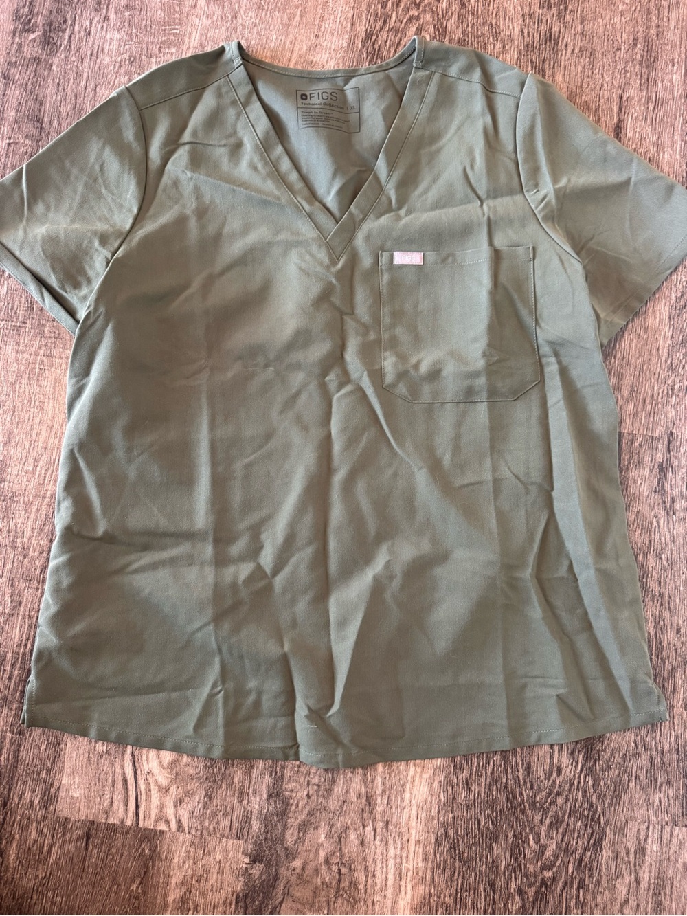 Figs Olive Green Technical Collection Scrub Top